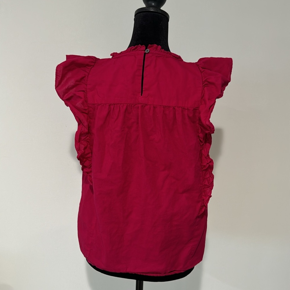 LOFT Pintucked Ruffle Shell (Size XS) - Picture 5 of 12